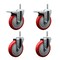Service Caster 5 Inch Red Polyurethane Swivel 58 Inch Threaded Stem Caster Set 2 Total Lock Brakes SCC-TSTTL20S514-PPUB-RED-58212-2-S-2 - alternate 1